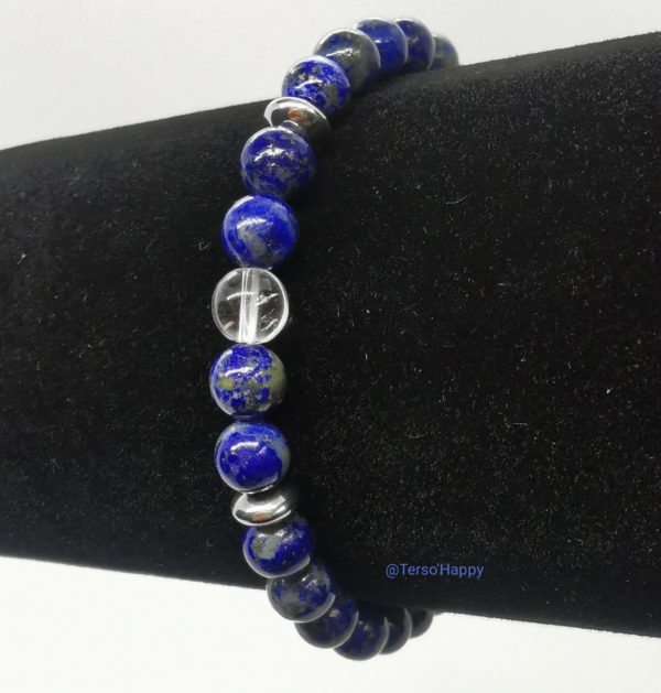 Bracelet Intuition en perles de pierres naturelles de lapis-lazuli