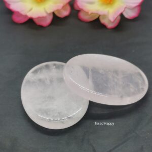 Galets polis, pierres plates de Quartz rose. Pierres naturelles roses