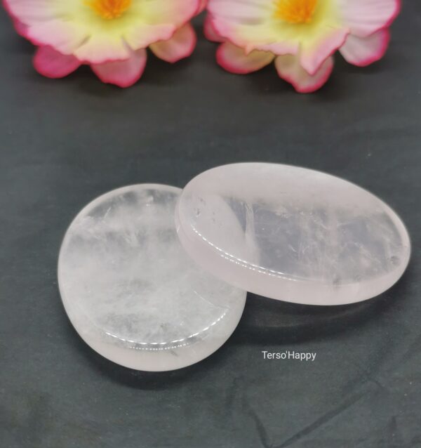 Galets polis, pierres plates de Quartz rose. Pierres naturelles roses