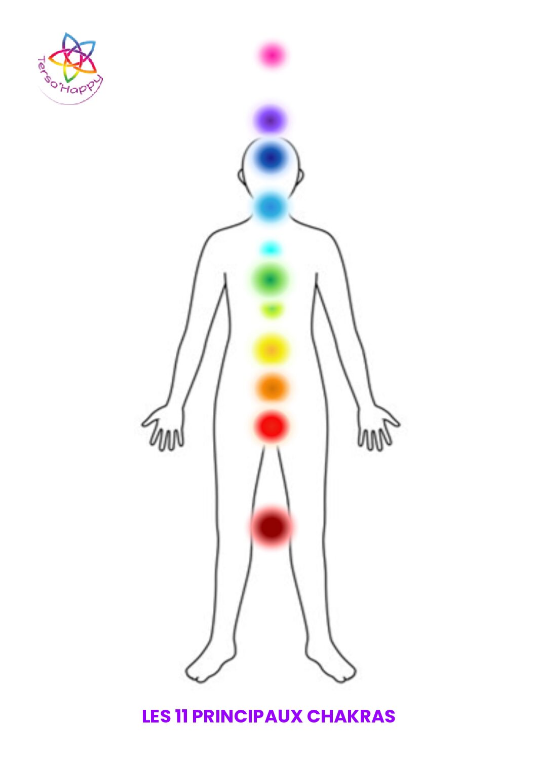 Localisation des 11 chakras Marie Terso Happy