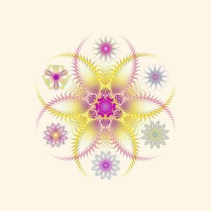Logo Pléiade de novembre jaune rose bleu - Le cercle des Pléiades - programme de coaching
