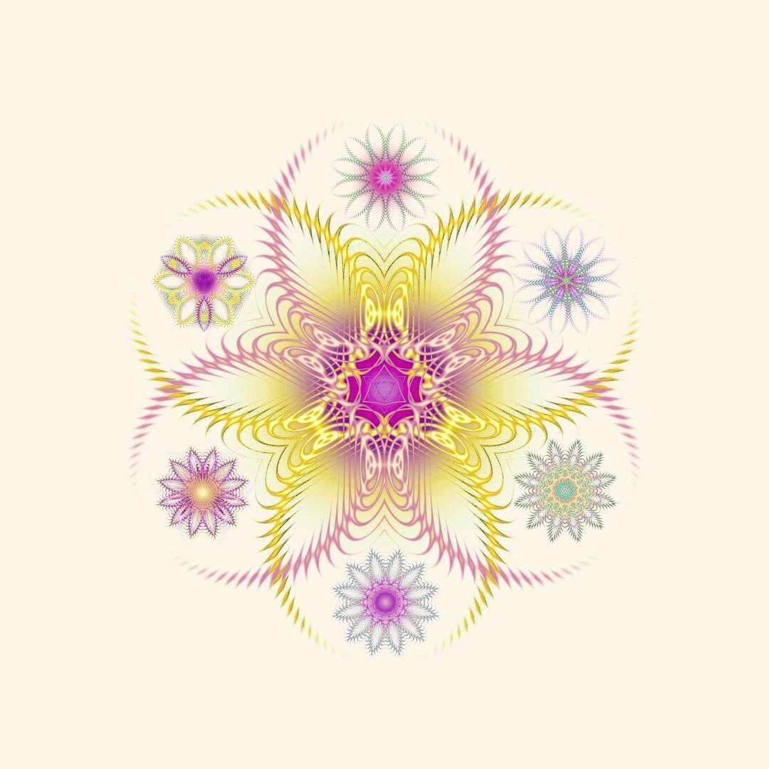 Logo Pléiade de novembre jaune rose bleu - Le cercle des Pléiades - programme de coaching
