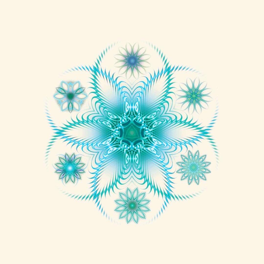 Logo Pléiade de décembre bleu et vert - Le cercle des Pléiades - programme de coaching
