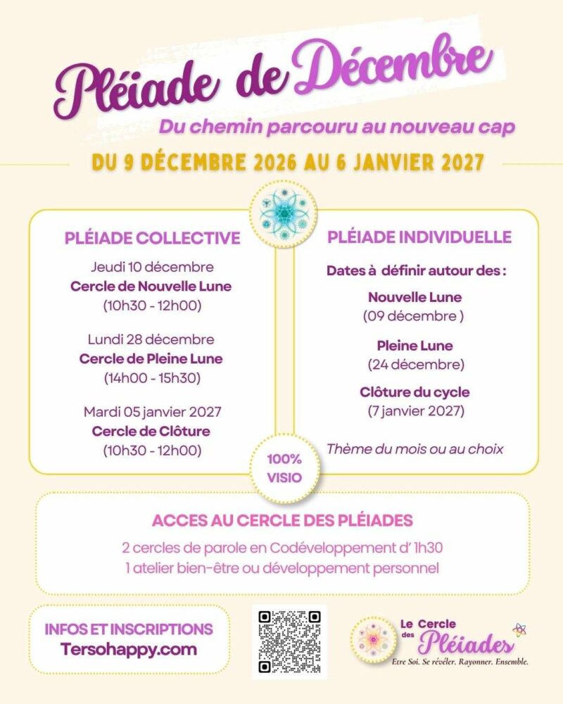 Programme Pléiade de décembre - programme de coaching pour femmes
