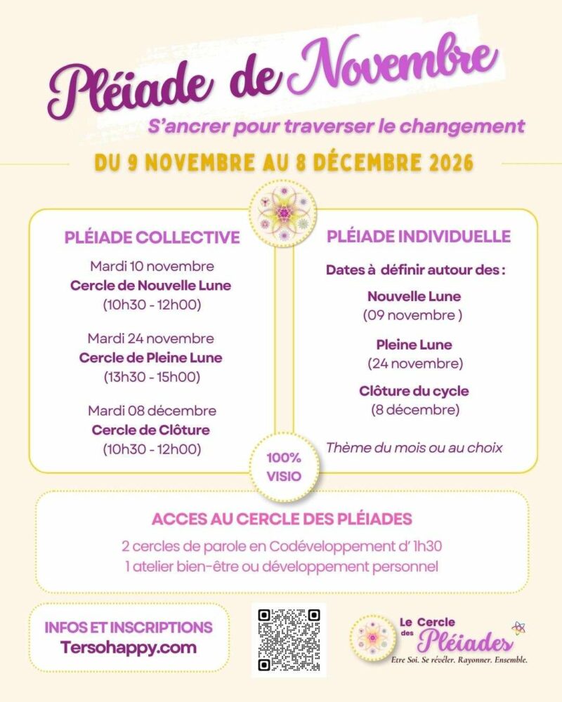 Programme Pléiade de novembre - programme de coaching pour femmes